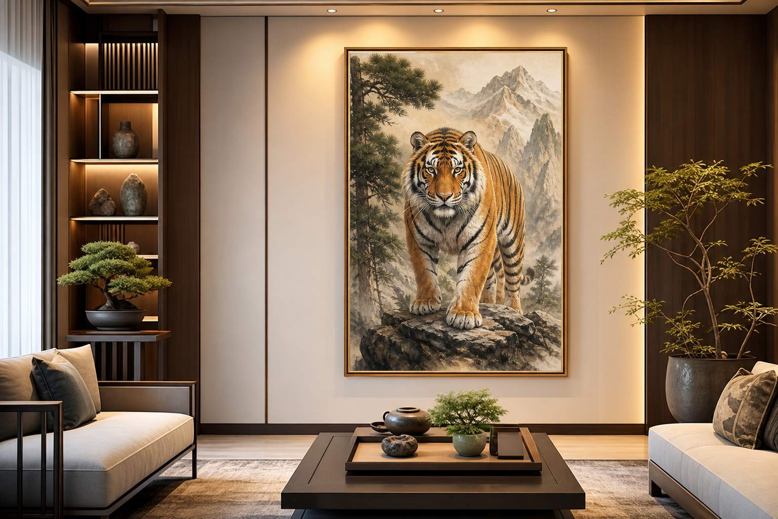 家有属鸡能挂虎守画吗